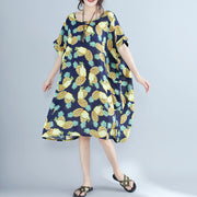 Women Blueprints Pure Chiffon Dresses Oversized Holiday Dresses 2024 O Neck Big Pockets Chiffon Dresses