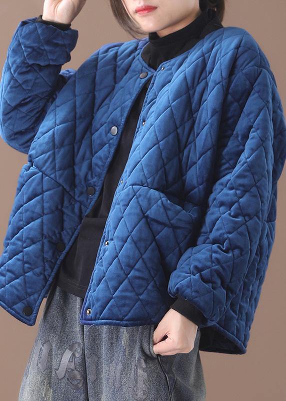 women blue women parka plus size Jackets & Coats o neck thick winter outwear - bagstylebliss