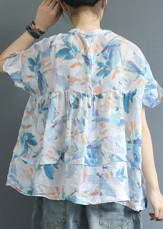 women cotton tunic top boutique Printed Casual Summer Lacing Breathable T-Shirt - bagstylebliss