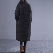 women light gray Winter Fashion Turn-down down Collar cotton overcoat fine pockets overcoat