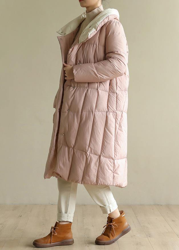 women pink warm winter coat plus size clothing patchwork womens parka stand collar fine coats - bagstylebliss