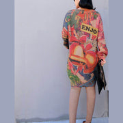 women winter fashion prints knit dresses oversize warm o neck wild sweater dress