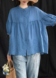 Women Loose Chic Cotton Tunic Boutique Embroidery Summer Vintage Shirt - bagstylebliss